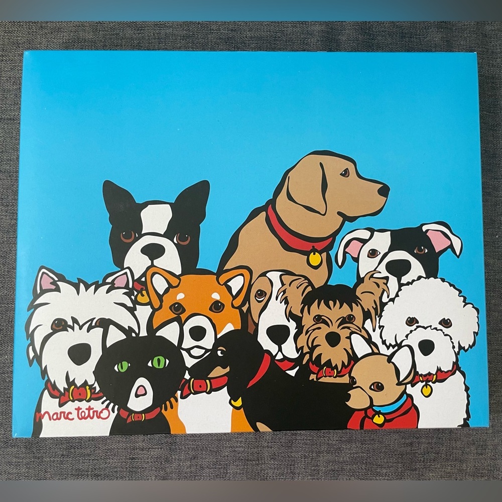 MARC TETRO Dog Print Set Coin Purse, Passport Case, Luggage Tag & Cardholder - Picture 9 of 9